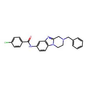 N-(2-benzyl-1,2,3,4-tetrahydropyrazino[1,2-a]benzimidazol-8-yl)-4-chlorobenzamide structure