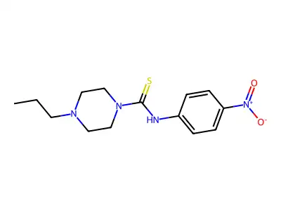 N-(4-nitrophenyl)-4-propylpiperazine-1-carbothioamide structure