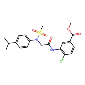 methyl 4-chloro-3-({N-(methylsulfonyl)-N-[4-(propan-2-yl)phenyl]glycyl}amino)benzoate structure