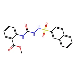 methyl 2-({N-[(2-naphthylsulfonyl)amino]carbamoyl}amino)benzoate structure
