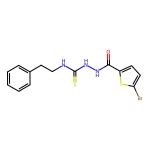 1-[(5-Bromothiophene-2-carbonyl)amino]-3-(2-phenylethyl)thiourea structure