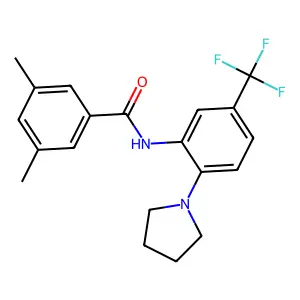 3,5-dimethyl-N-[2-pyrrolidin-1-yl-5-(trifluoromethyl)phenyl]benzamide structure
