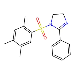 2-phenyl-1-[(2,4,5-trimethylphenyl)sulfonyl]-4,5-dihydro-1H-imidazole structure