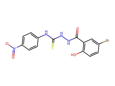 1-[(5-Bromo-2-hydroxybenzoyl)amino]-3-(4-nitrophenyl)thiourea structure