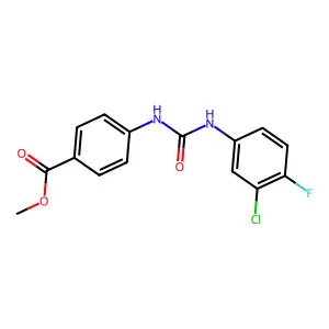 Methyl 4-[(3-chloro-4-fluorophenyl)carbamoylamino]benzoate structure