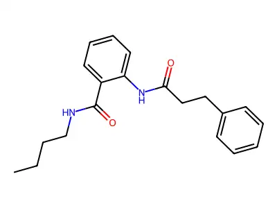 N-butyl-2-(3-phenylpropanoylamino)benzamide structure
