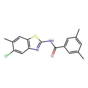 N-(5-chloro-6-methyl-1,3-benzothiazol-2-yl)-3,5-dimethylbenzamide structure