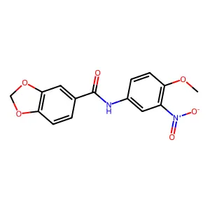 N-(4-methoxy-3-nitrophenyl)-1,3-benzodioxole-5-carboxamide structure