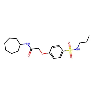 N-cycloheptyl-2-[4-(propylsulfamoyl)phenoxy]acetamide structure