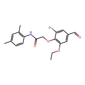 2-(2-bromo-6-ethoxy-4-formylphenoxy)-N-(2,4-dimethylphenyl)acetamide structure