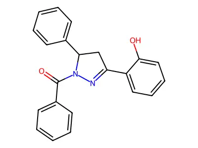 (3-(2-hydroxyphenyl)-5-phenyl-4,5-dihydro-1H-pyrazol-1-yl)(phenyl)methanone structure
