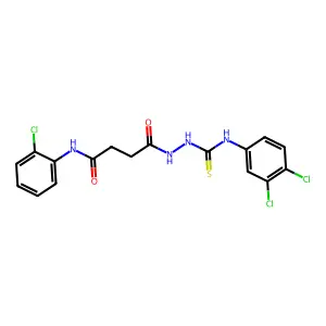N-(2-chlorophenyl)-4-[2-[(3,4-dichlorophenyl)carbamothioyl]hydrazinyl]-4-oxobutanamide structure