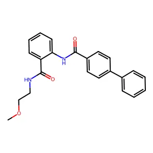 N-(2-methoxyethyl)-2-[(4-phenylbenzoyl)amino]benzamide structure