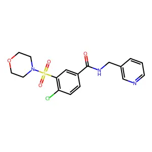 4-chloro-3-morpholin-4-ylsulfonyl-N-(pyridin-3-ylmethyl)benzamide structure