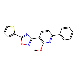 2-Methoxy-6-phenyl-3-[5-(2-thienyl)-1,2,4-oxadiazol-3-yl]pyridine structure