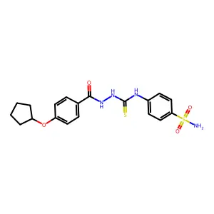 1-[(4-Cyclopentyloxybenzoyl)amino]-3-(4-sulfamoylphenyl)thiourea structure