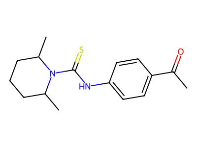 N-(4-acetylphenyl)-2,6-dimethylpiperidine-1-carbothioamide structure