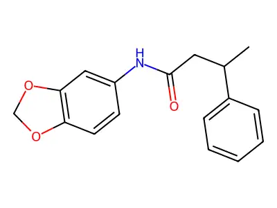 N-(1,3-benzodioxol-5-yl)-3-phenylbutanamide structure
