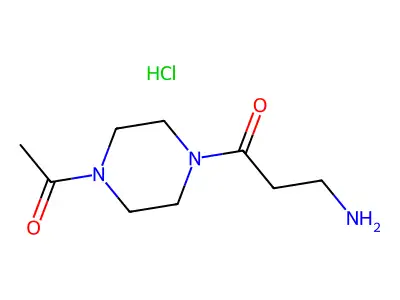 1-(4-Acetylpiperazin-1-yl)-3-aminopropan-1-one--hydrogen chloride (1/1) structure
