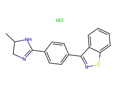 3-(4-(4,5-Dihydro-4-methyl-1H-imidazol-2-yl)phenyl)-1,2-benzisothiazole hydrochloride structure
