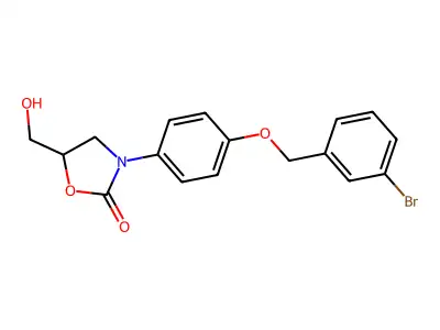 2-Oxazolidinone, 3-(4-((3-bromophenyl)methoxy)phenyl)-5-(hydroxymethyl)- structure