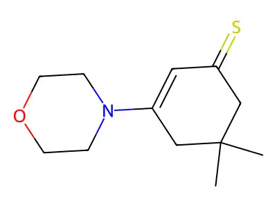 3-Morpholino-5,5-dimethyl-2-cyclohexene-1-thione structure