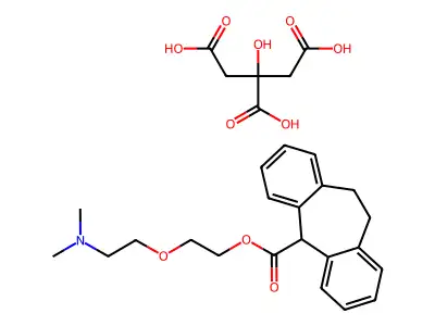 2-(Dimethylaminoethoxy)ethyl dibenzo(a,d)cycloheptadiene-5-carboxylate citrate structure