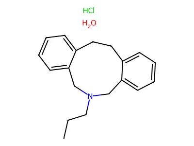 6H-Dibenz(c,g)azonine, 5,7,12,13-tetrahydro-6-propyl-, hydrochloride, hydrate structure