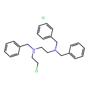 Ethylenediamine, N-(2-chloroethyl)-N,N',N'-tribenzyl-, hydrochloride structure