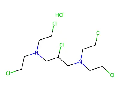 1,3-Propanediamine, 2-chloro-N,N,N',N'-tetrakis(2-chloroethyl)-, hydrochloride structure