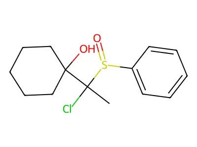 1-[1-(Benzenesulfinyl)-1-chloroethyl]cyclohexan-1-ol structure