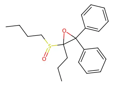 2-(Butane-1-sulfinyl)-3,3-diphenyl-2-propyloxirane structure