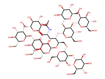 Mannosyl(9)-N-acetylglucosamine structure