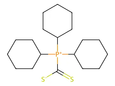 Tricyclohexyl(dithiocarboxylato)phosphonium structure