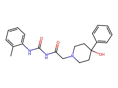 1-Piperidineacetamide, 4-hydroxy-N-(((2-methylphenyl)amino)carbonyl)-4-phenyl- structure