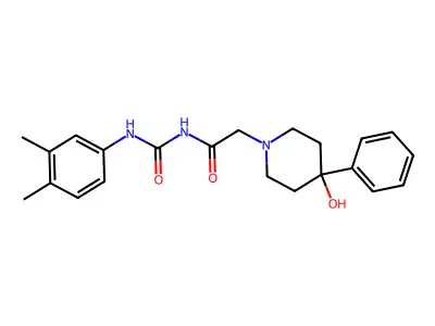 3-(3,4-Dimethylphenyl)-1-((4-hydroxy-4-piperidino)acetyl)urea structure