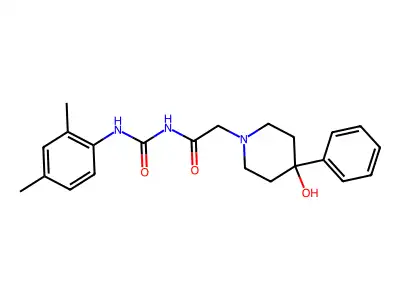3-(2,4-Dimethylphenyl)-1-((4-hydroxy-4-phenylpiperidino)acetyl)urea structure