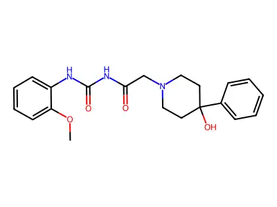 1-Piperidineacetamide, 4-hydroxy-N-(((2-methoxyphenyl)amino)carbonyl)-4-phenyl- structure