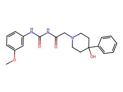 1-Piperidineacetamide, 4-hydroxy-N-(((3-methoxyphenyl)amino)carbonyl)-4-phenyl- structure