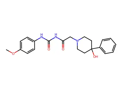 1-Piperidineacetamide, 4-hydroxy-N-(((4-methoxyphenyl)amino)carbonly)-4-phenyl- structure