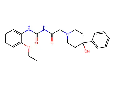 1-Piperidineacetamide, N-(((2-ethoxyphenyl)amino)carbonyl)-4-hydroxy-4-phenyl- structure