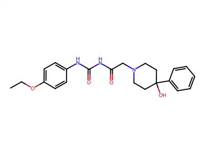 1-Piperidineacetamide, N-(((4-ethoxyphenyl)amino)carbonyl)-4-hydroxy-4-phenyl- structure