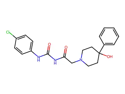 Urea, 3-(p-chlorophenyl)-1-((4-hydroxy-4-phenylpiperidino)acetyl)- structure