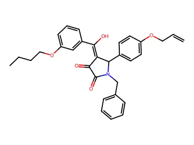(Z)-3-((4-isopropoxy-3,4-dioxo-1-phenylbut-1-en-1-yl)amino)benzoic acid structure