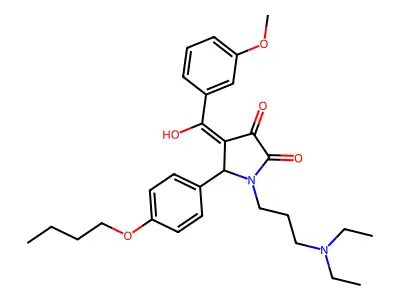 5-(4-butoxyphenyl)-1-[3-(diethylamino)propyl]-4-[hydroxy-(3-methoxyphenyl)methylidene]pyrrolidine-2,3-dione structure
