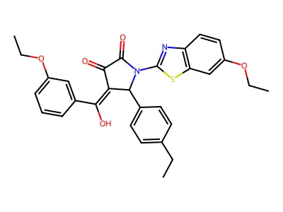 1-(6-Ethoxy-1,3-benzothiazol-2-yl)-4-[(3-ethoxyphenyl)(hydroxy)methylidene]-5-(4-ethylphenyl)pyrrolidine-2,3-dione structure