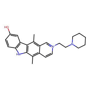 5,11-dimethyl-2-(2-piperidin-1-ylethyl)-6H-pyrido[4,3-b]carbazol-2-ium-9-ol structure