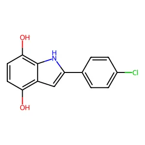 2-(4-chlorophenyl)-1H-indole-4,7-diol structure