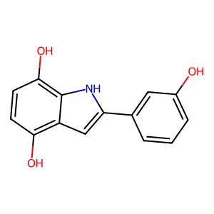 2-(3-hydroxyphenyl)-1H-indole-4,7-diol structure