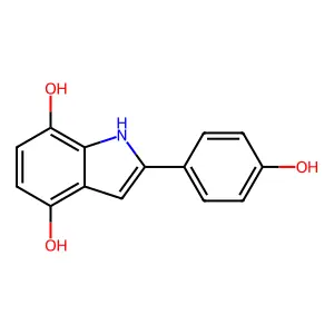 2-(4-hydroxyphenyl)-1H-indole-4,7-diol structure